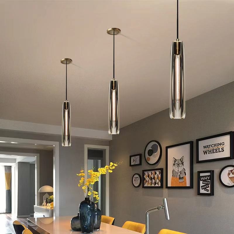 Europe Gold Crystal Vertical Pendant Light Lighting for Living Dining Room Kitchen Hallway tube lights(WH-GP-54)