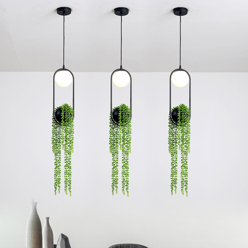 Creative Plant LED Pendant Lights Modern Indoor Lighting Grass Hanging Lamps(WH-GP-69)