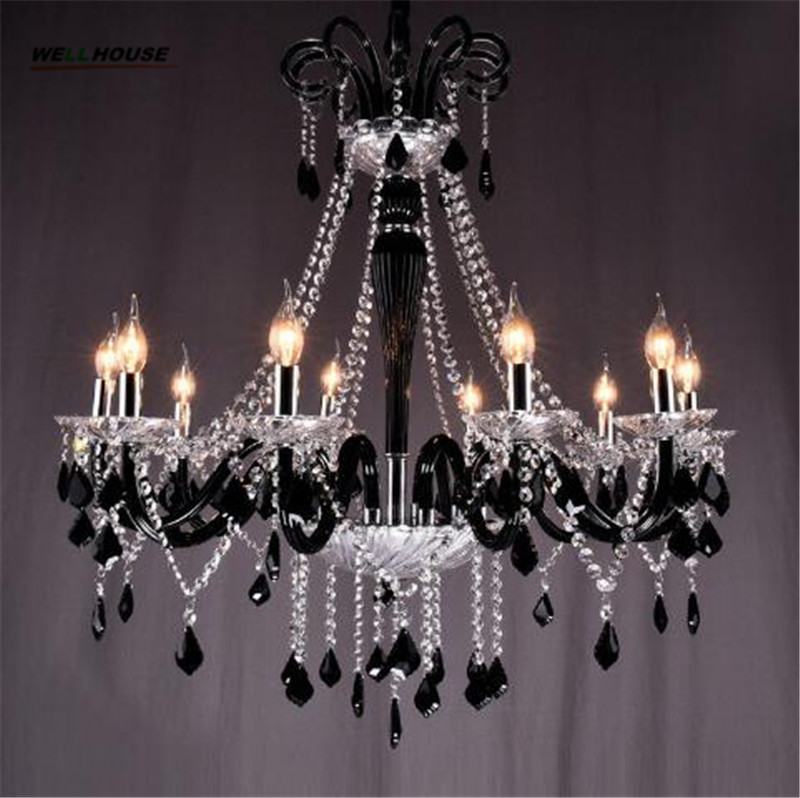 Black Crystal Chandeliers Led Transpa Light Modern Black Crystal Chandeliers Led Transpa Light Modern Chandelier Pendants