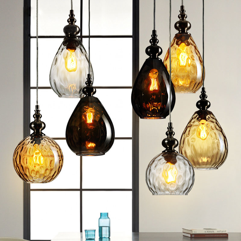 Mercury glass pendant light fixtures for Kitchen Dining room Bar Shop Lighting (WH-GP-17)