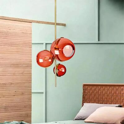 Nordic red glass globe chandelier restaurant shop modern italian design lamp Another Day Chandelier(WH-MI-500)