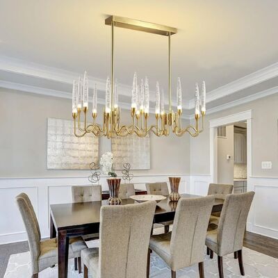 Long Crystal Candelabra Ceiling Chandelier Luxury Gold Crystal Candle Chandelier Light (WH-CY-261)