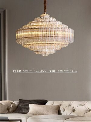 Big Classic Hanging Lamps for Living Room Modern Luxury Glass Crystal Chandelier Lighting(WH-CY-263)