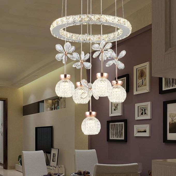 Circle Round Crystal Hanging Lights For Indoor House Lighting Fixtures ...